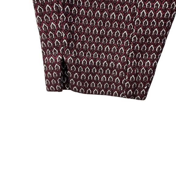 7th Avenue Design Studio New York & Company Women Patterned Maroon/Black Stretch - Picture 9 of 14